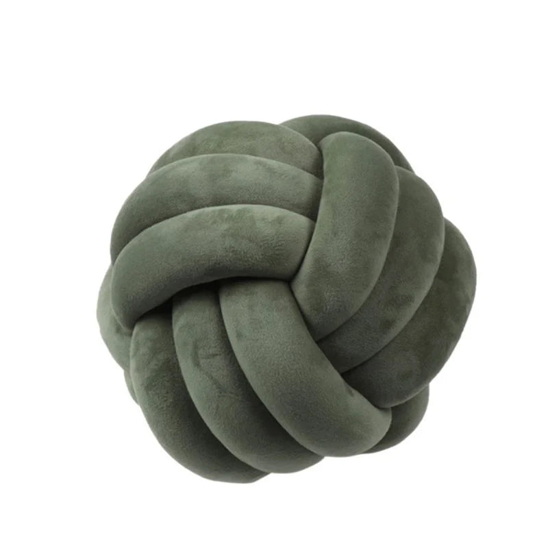 Knotted Plush Ball Design Round Throw Pillow in assorted colours and sizes