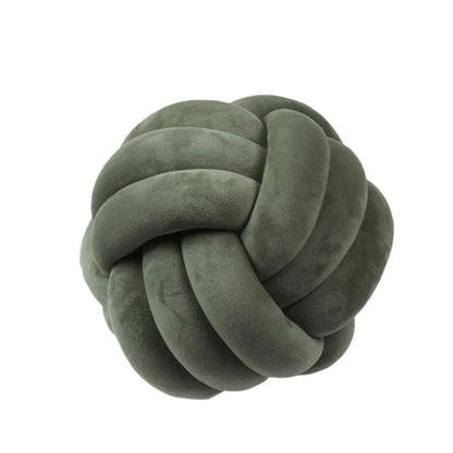 Knotted Plush Ball Design Round Throw Pillow in assorted colours and sizes