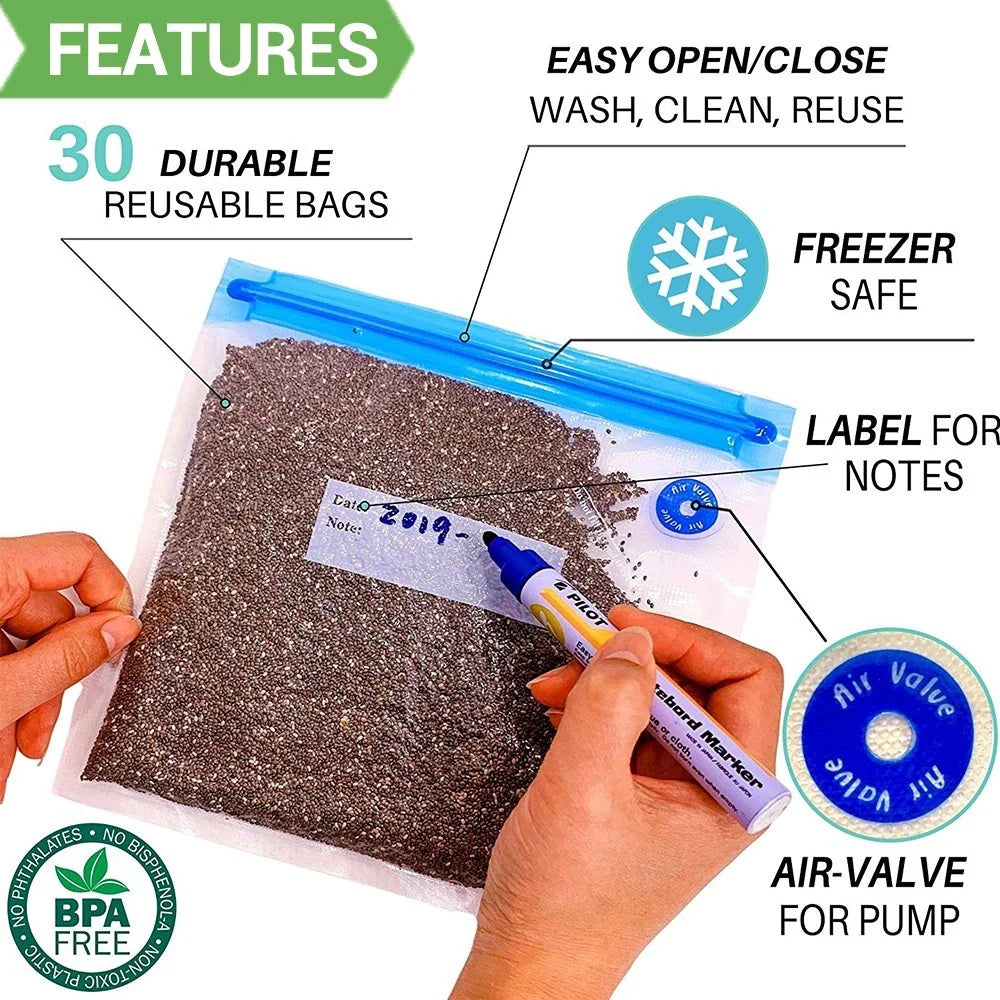 Vacuum composite packaging bag with enhanced zipper for airtight food storage