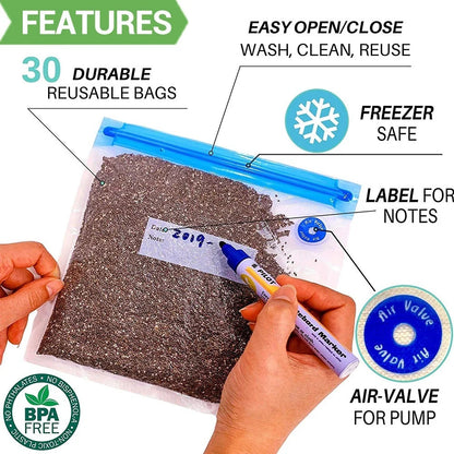 Vacuum composite packaging bag with enhanced zipper for airtight food storage