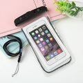 Night light mobile phone waterproof bag in black, 19x10.5cm, PVC and ABS construction with luminous finish