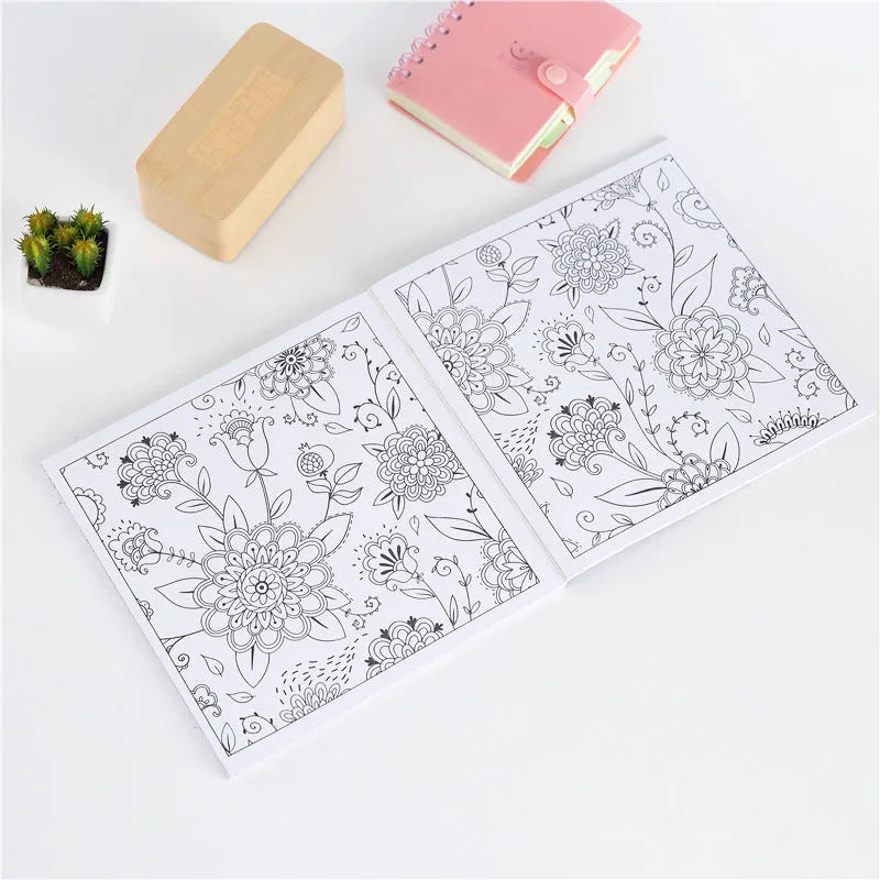 Mandala colouring book 21x21cm 128 pages soft cover with intricate patterns