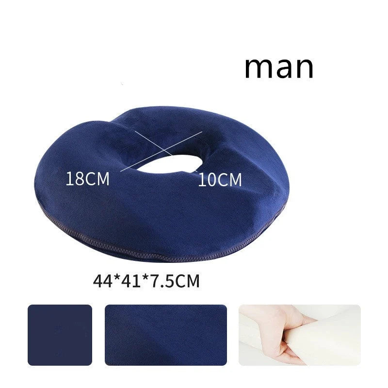 Memory foam seat cushion pillow with gender-specific design for office chairs