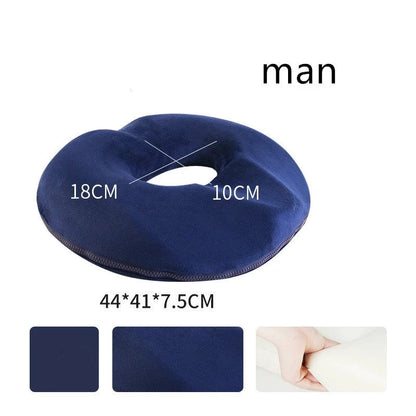 Memory foam seat cushion pillow with gender-specific design for office chairs