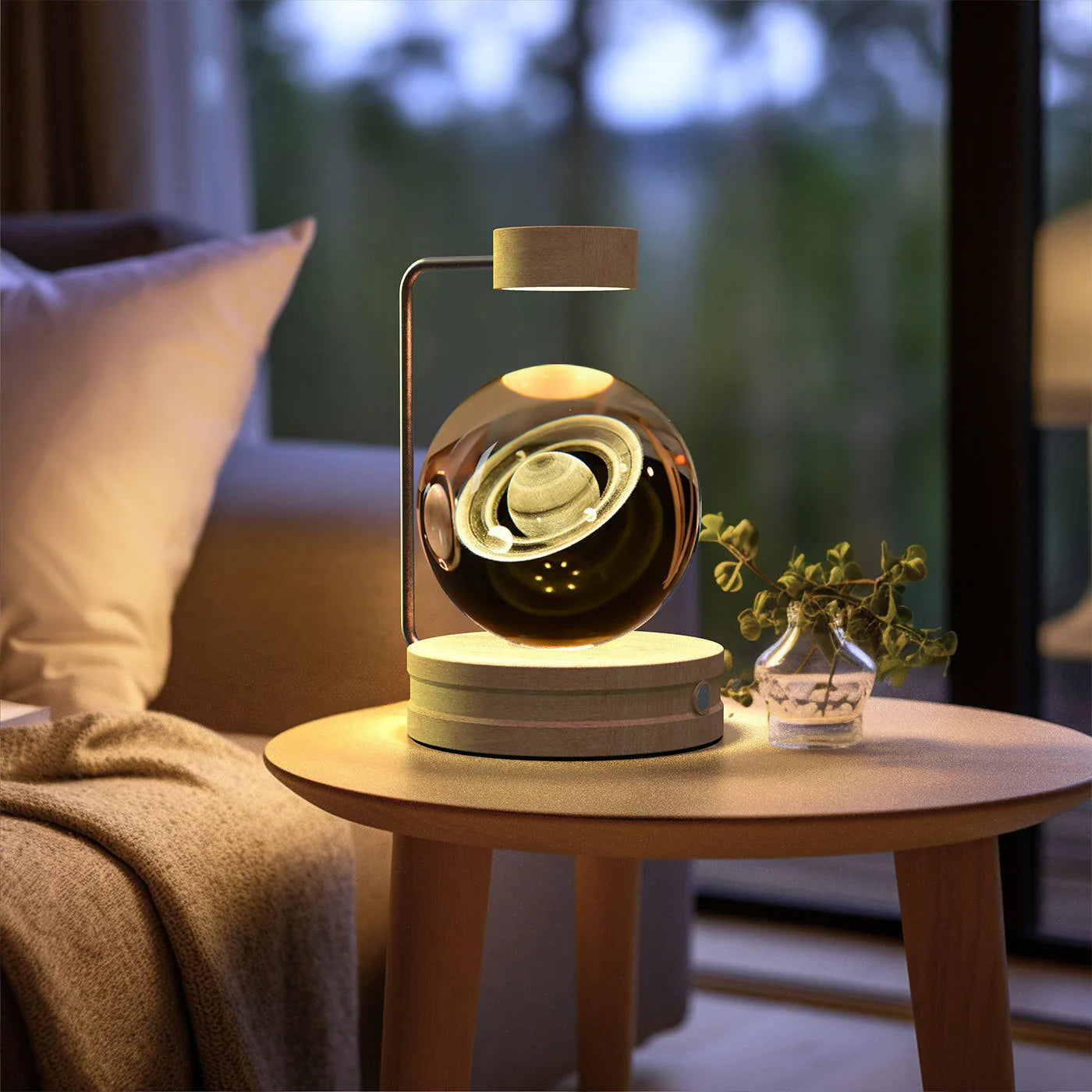 Dazzling crystal ball nightlight with captivating cosmic designs, creating a warm, soothing ambiance in your home
