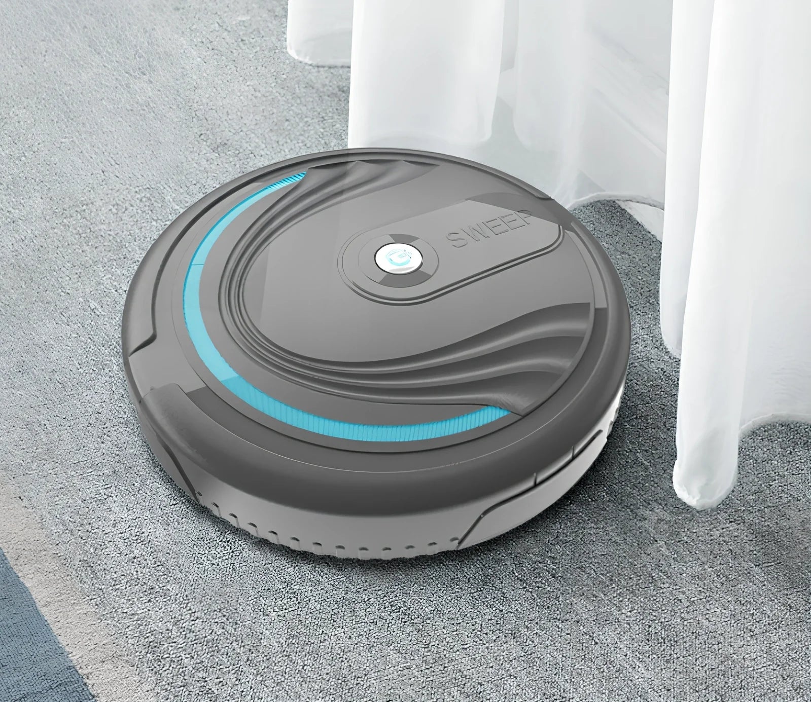 Auto sweeping robot vacuum cleaner with 6.5cm height and 23cm diameter cleaning hardwood floor