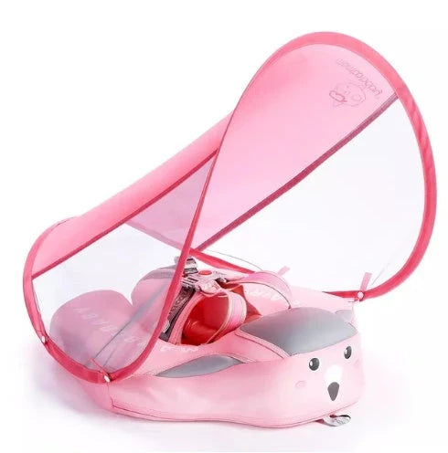 Children's inflatable lying ring with anti-turning design for safe swimming