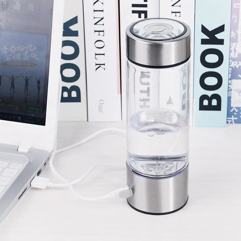Upgraded Health Smart Hydrogen Water Cup with 420ml capacity and titanium electrode