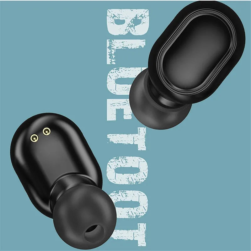 Black TWS XT01 Bluetooth earphones with charging case showing digital display