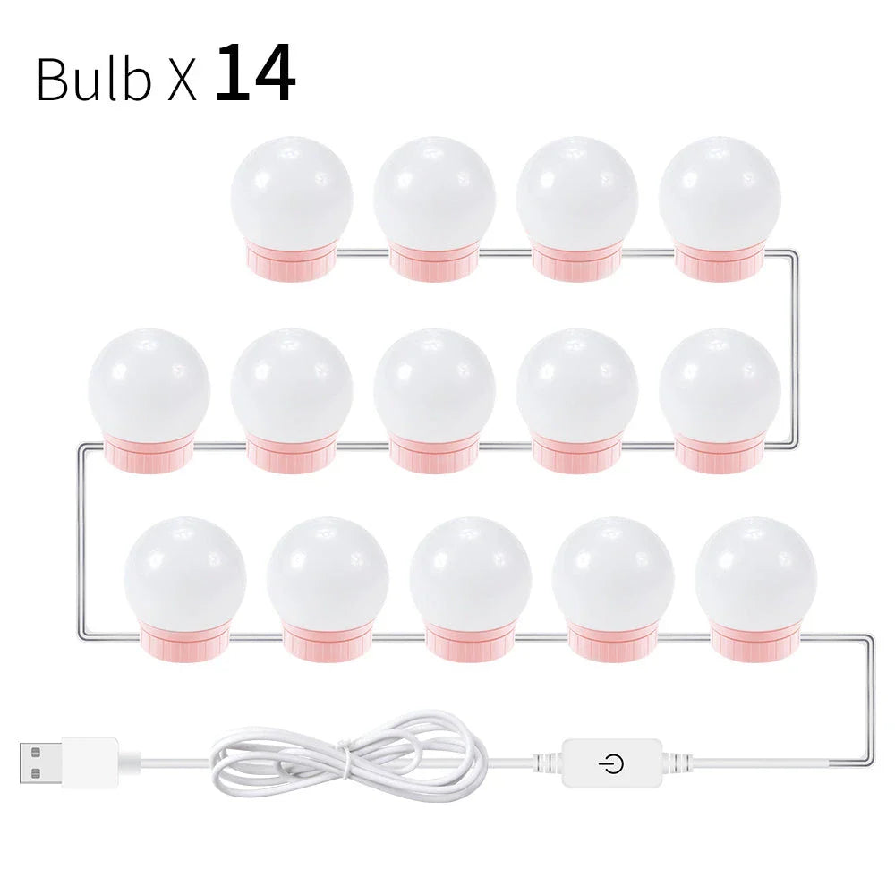 USB Touch Switch LED Mirror Light Bulb with adjustable dimming and natural white light