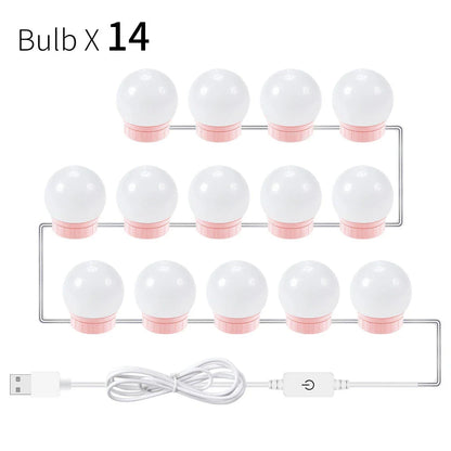 USB Touch Switch LED Mirror Light Bulb with adjustable dimming and natural white light