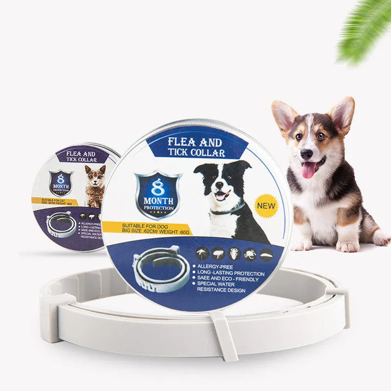 Pet anti-mosquito collar for cats and dogs – adjustable, waterproof, natural plant extract insect repellent