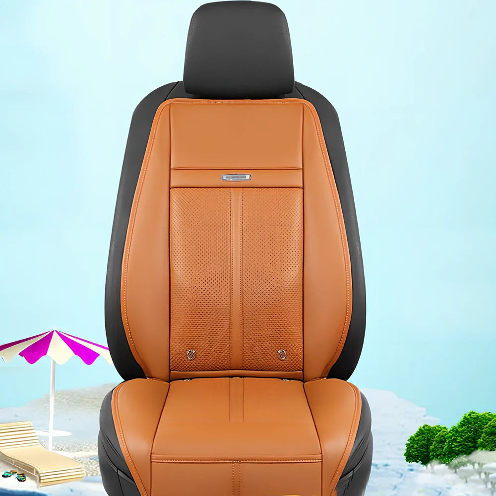 Winter car heating cushion in black, 125cm x 52cm diamond velvet with massage blowers and non-slip base