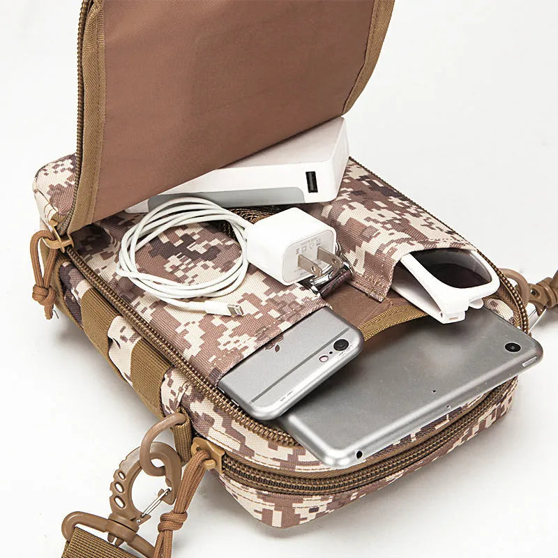 Tactical MOLLE crossbody bag 25x17x10cm 0.45kg 800D Oxford fabric ACU camouflage