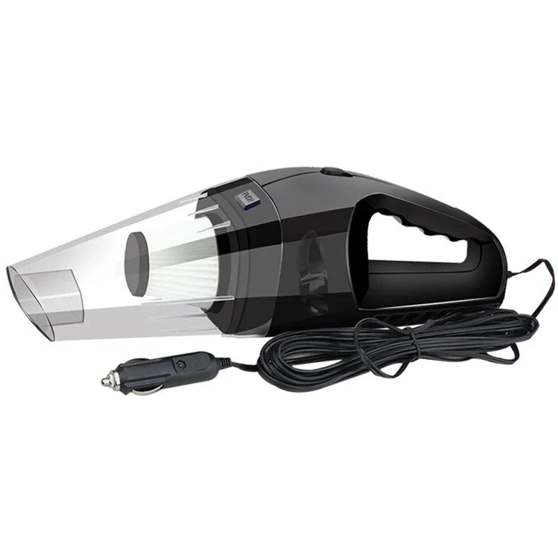 12V 120W Portable Handheld Vacuum Cleaner for Cars in orange, blue, and black