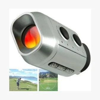 Silver 7X18 handheld golf electronic rangefinder with 300 metre distance measuring range