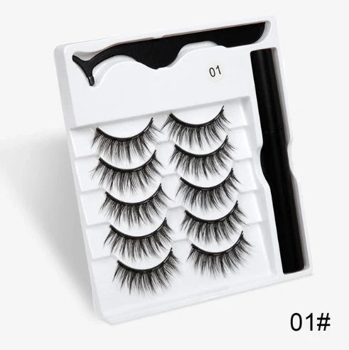 Magnetic false eyelashes set for easy, glue-free application
