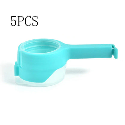 Versatile food clips in a range of colours, featuring airtight sealing and a convenient pour spout