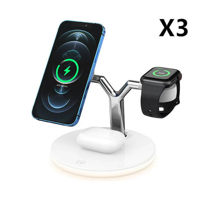 3-in-1 Magnetic Wireless Charger for Apple Devices in black and white