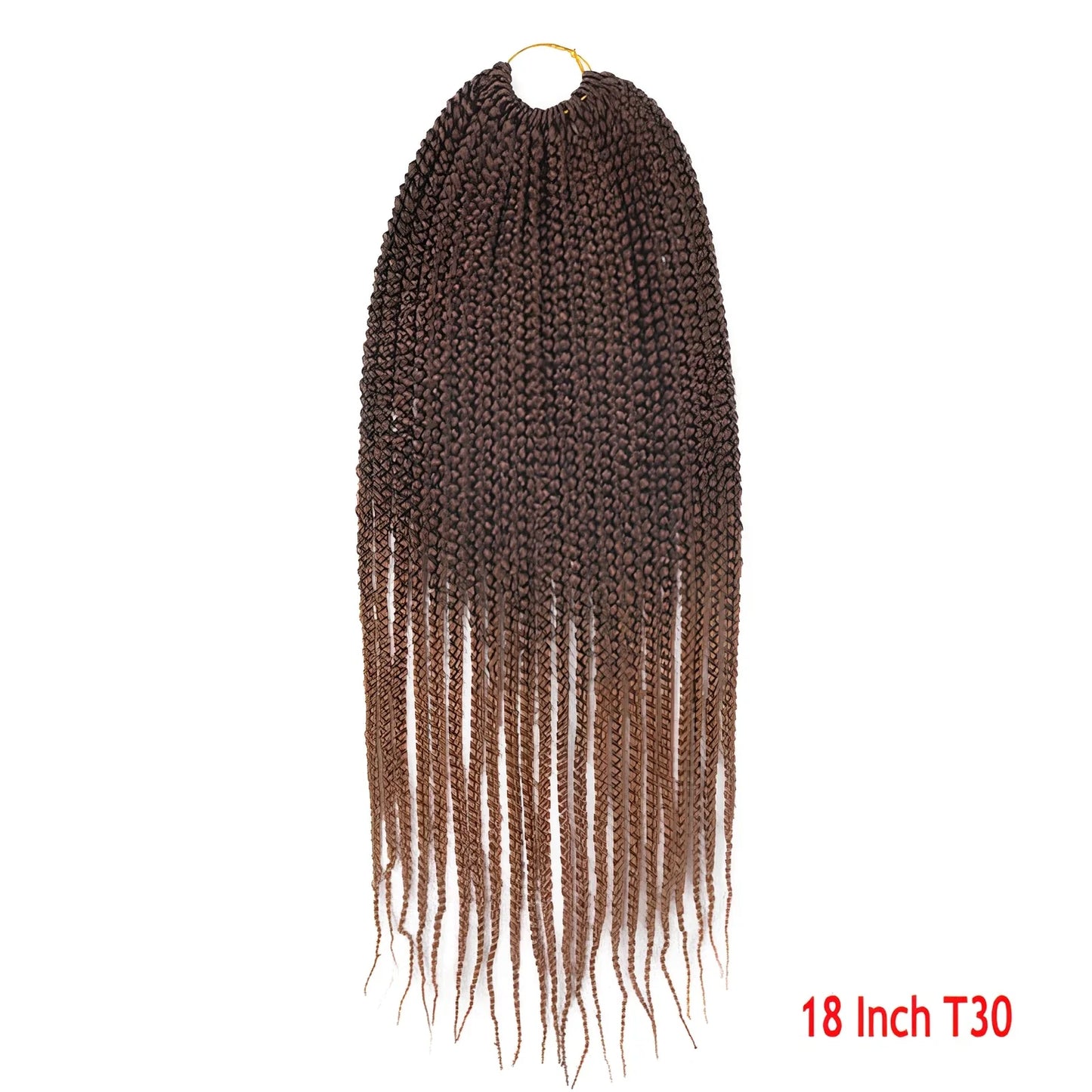Crochet Senegal box braids extensions in 18 inch 1B colour, three silk braids per piece for easy hair installation