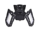 60W deformable LED garage light with three adjustable aluminium alloy heads on a white background