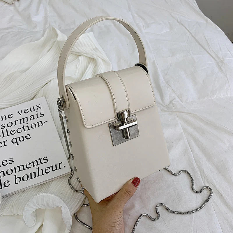 Horizontal square wild shoulder chain bag in various colors