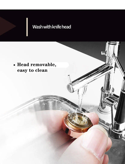 Lipstick-shaped electric eyebrow shaver with gold plated head