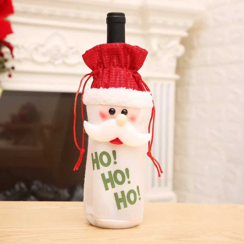 Festive Christmas wine bottle socks in vibrant holiday designs