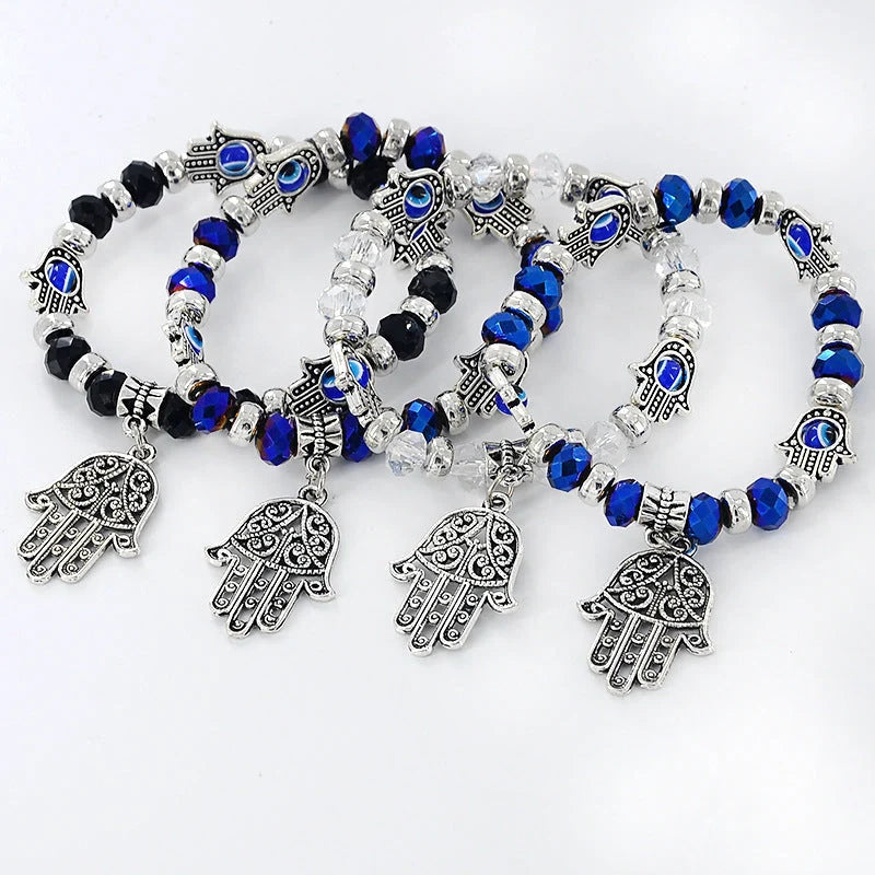 Devil's Eye Beaded Bracelet in alloy with artificial gems, available in multiple colours