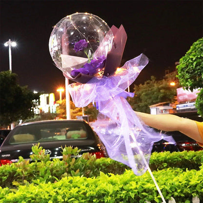 LED luminous balloon rose bouquet in various colors for Valentine's Day decorations