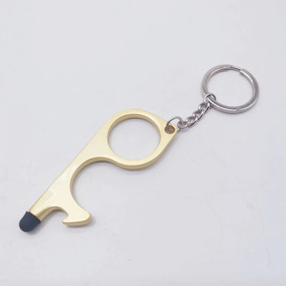 Alloy protective door opener keychain in various colours, 7.9cm in size