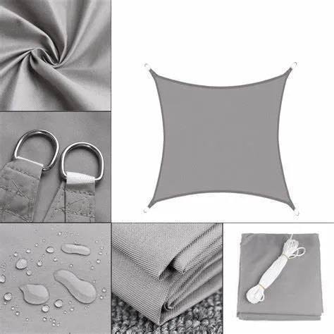 Blue 3x4 metre curved square shade sail providing outdoor UV protection