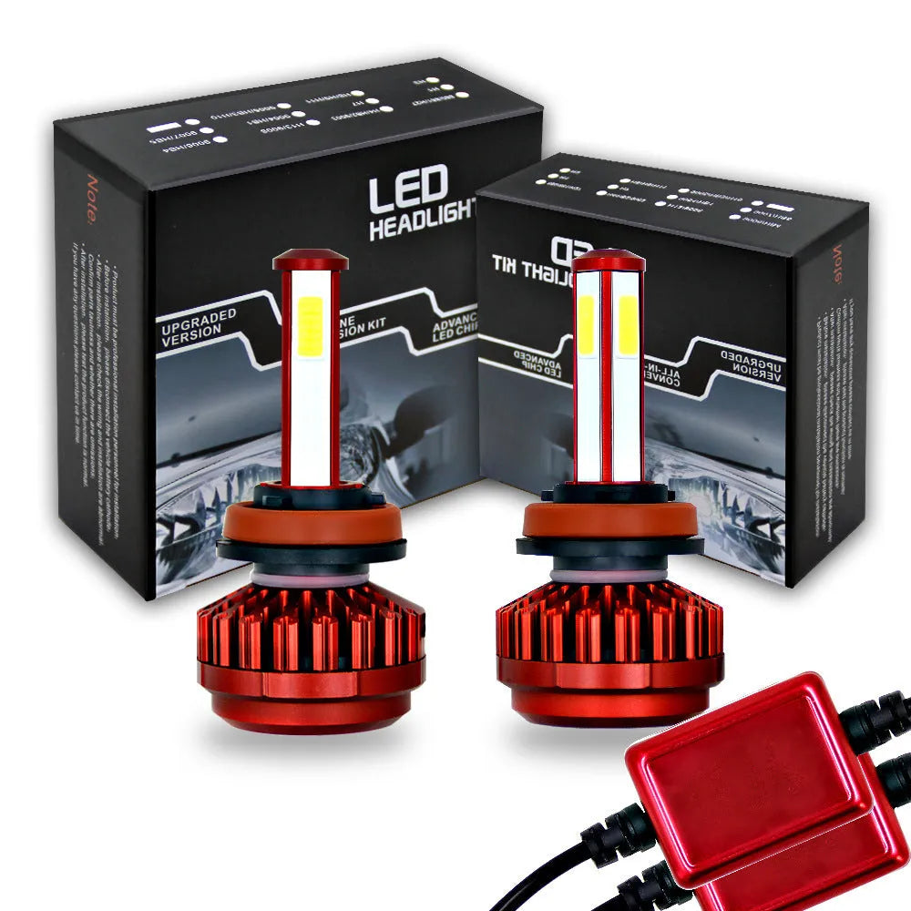 Car LED headlamp bulb 80W 8000lm 6000K white with double ball bearing fan and COB chip