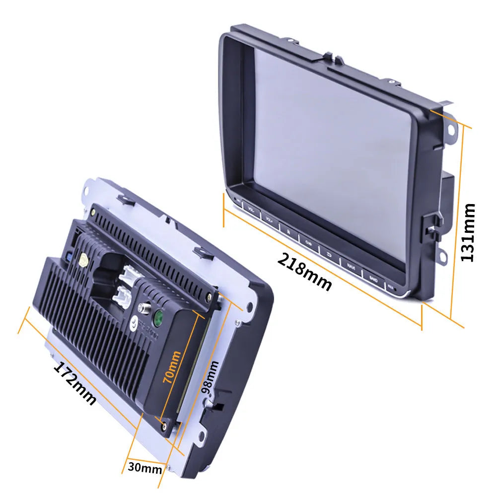 Black car MP5 player with 7-inch Android GPS navigation screen for Volkswagen and GM vehicles
