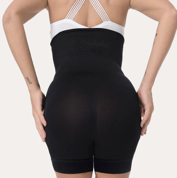 Seamless high-waist shorts in various colors and sizes, designed to smooth and shape the body for a flattering look under any outfit.