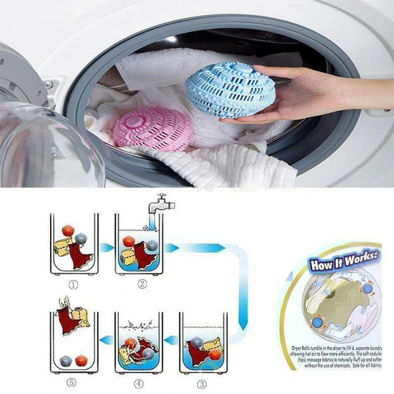 Reusable eco-friendly laundry balls made of TPR material with ceramic microspheres for effective, detergent-free washing