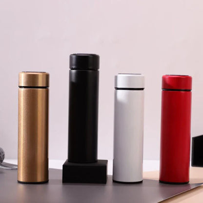 Stainless steel vacuum flask with LED touch display temperature control, available in a variety of colors and sizes