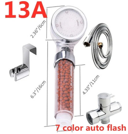 Colour-changing LED shower head with temperature sensor and high-pressure design