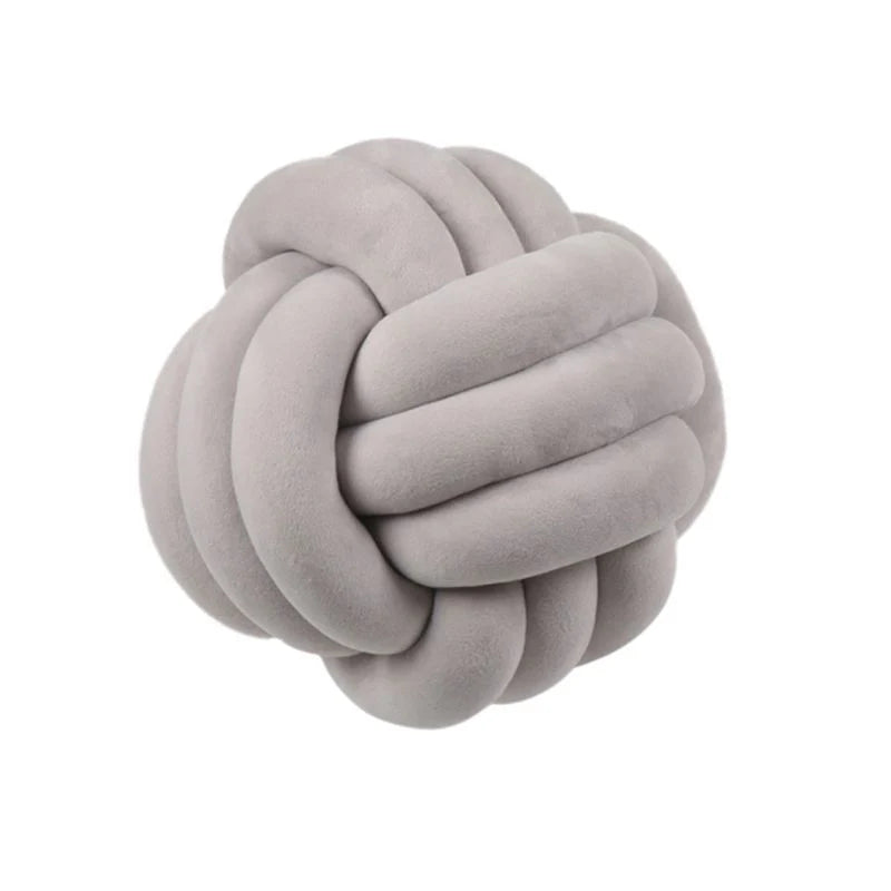 Knotted Plush Ball Design Round Throw Pillow in assorted colours and sizes