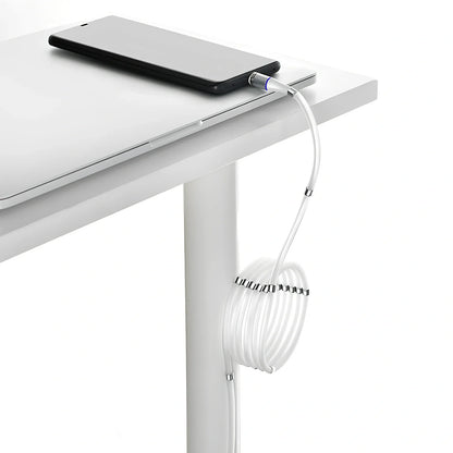 Black 3A magnetic fast charging data cable with Type-C and Apple heads, 1.8m length for iPhone and Android