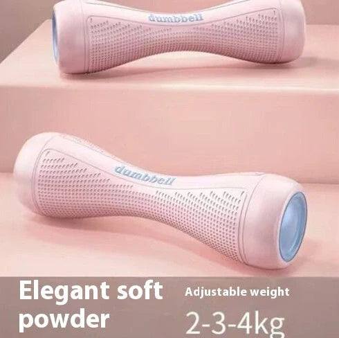 Women's adjustable dumbbells showing blue TPR handles with steel weight blocks