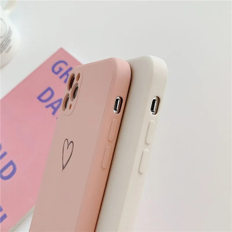 Silicone TPU back cover case for Apple iPhone, shown in solid colour options.