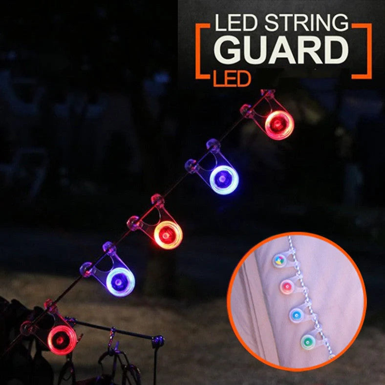 Camping safety light measuring 5.8x3.5x6cm with LED illumination and press switch