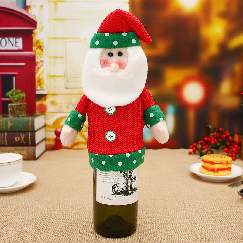 Festive Christmas wine bottle socks in vibrant holiday designs