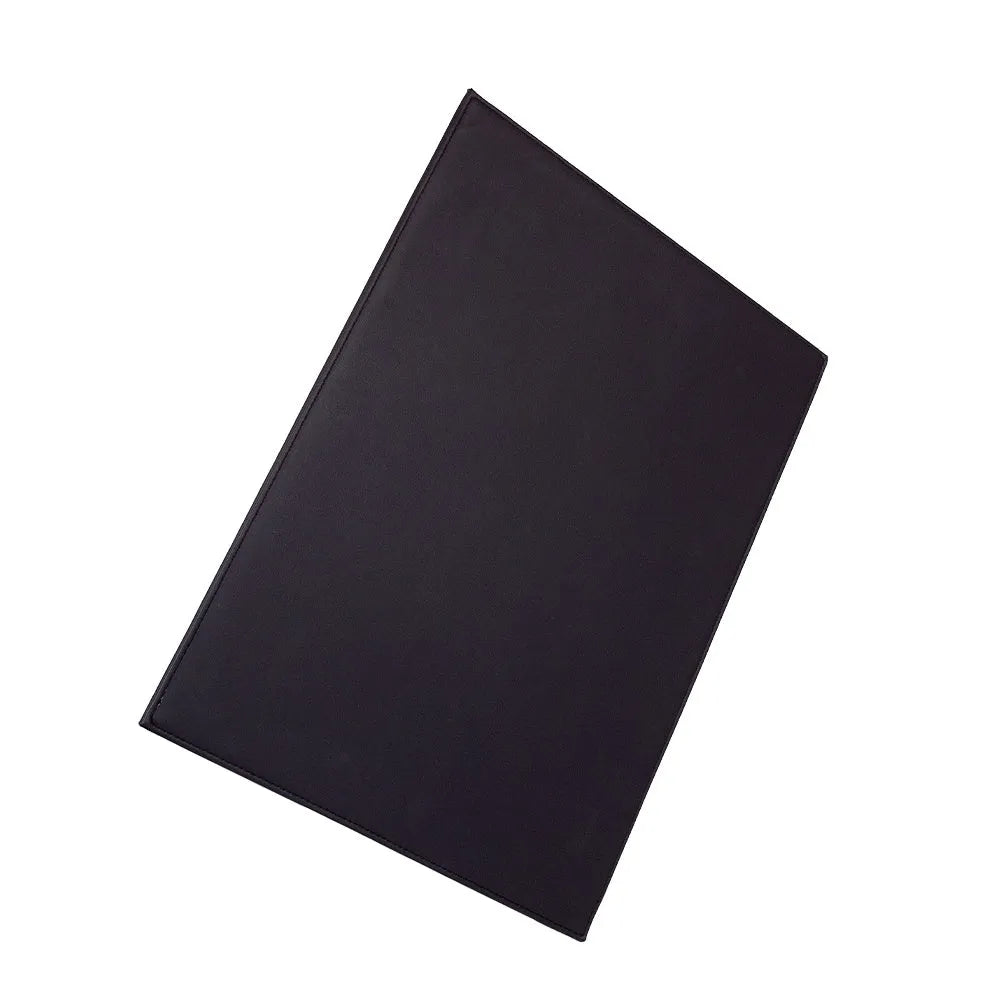 Anti-radiation printing tablet pad in colours black, black gold, blue, and green on a work surface.