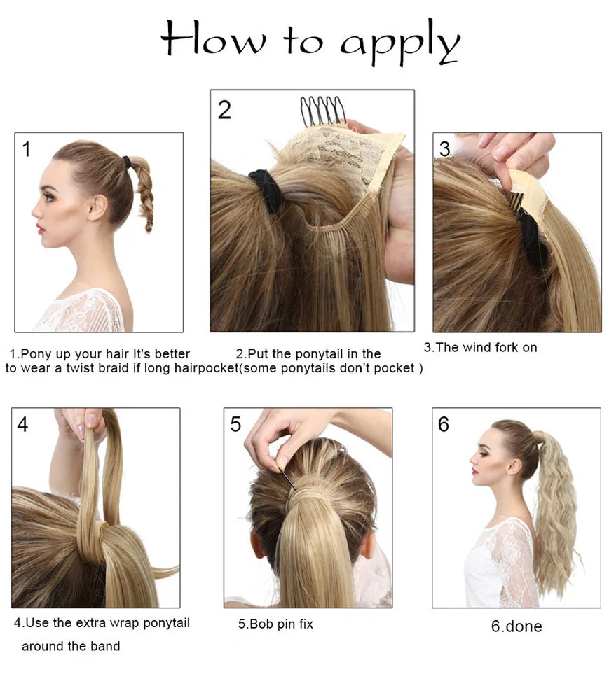 Corn hot beard ponytail wig with 58cm length and heat resistance up to 150°C