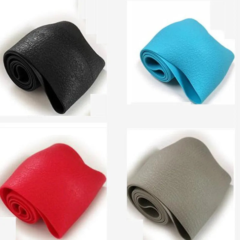 Anti-slip silicone steering wheel cover with imitation leather texture in black for small cars 32-40cm