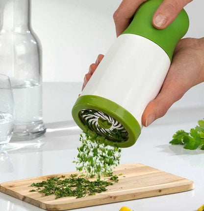 Compact herb grinder spice mill with removable top for easy loading