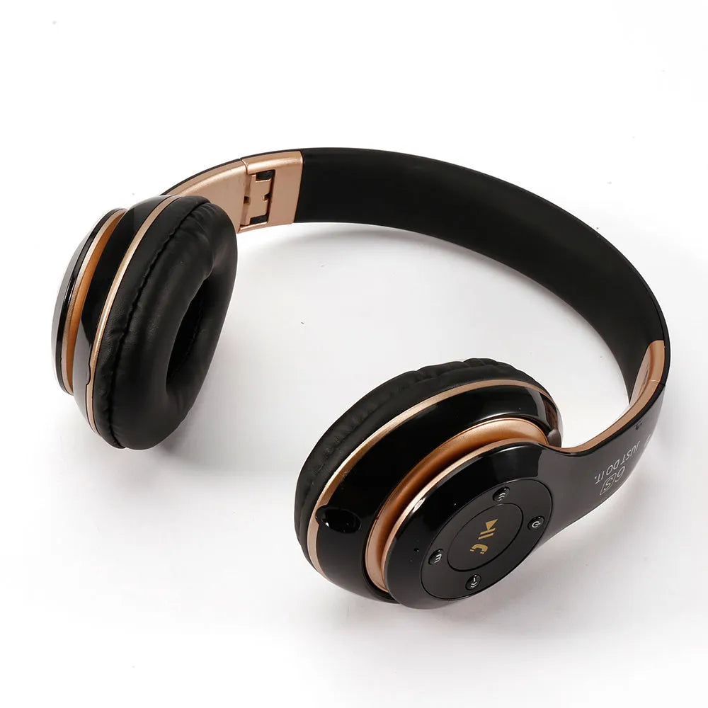 Wireless Bluetooth headset head-mounted stereo earphone in black with Bluetooth 4.2 and 10m range