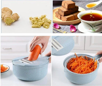 8-in-1 Mandoline Slicer with stainless steel blades for efficient kitchen preparation